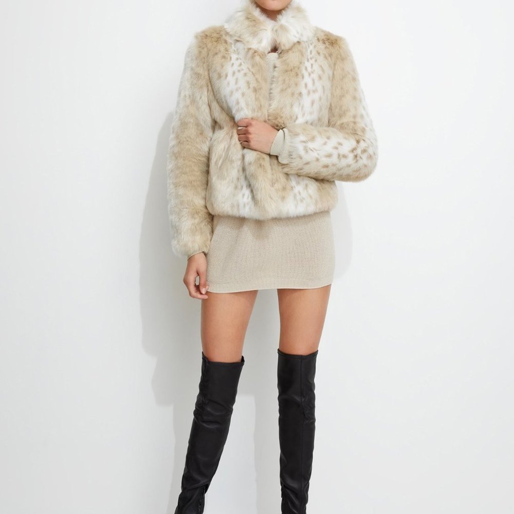 Unreal Fur Wild Thing Jacket NWT- Snow Leopard- S